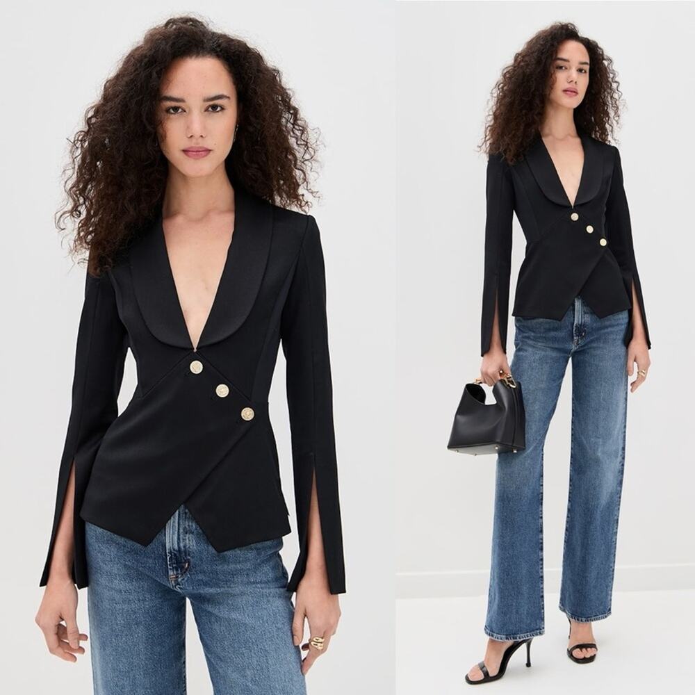 Alice + Olivia The Sculpt Blazer in Black 12 - Picture 3 of 10